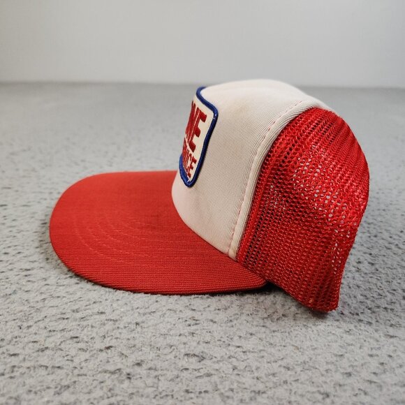 Vintage Trucker Hat Snapback Cap Bione Truck Service Red White Patch Foam Mesh - Picture 4 of 10